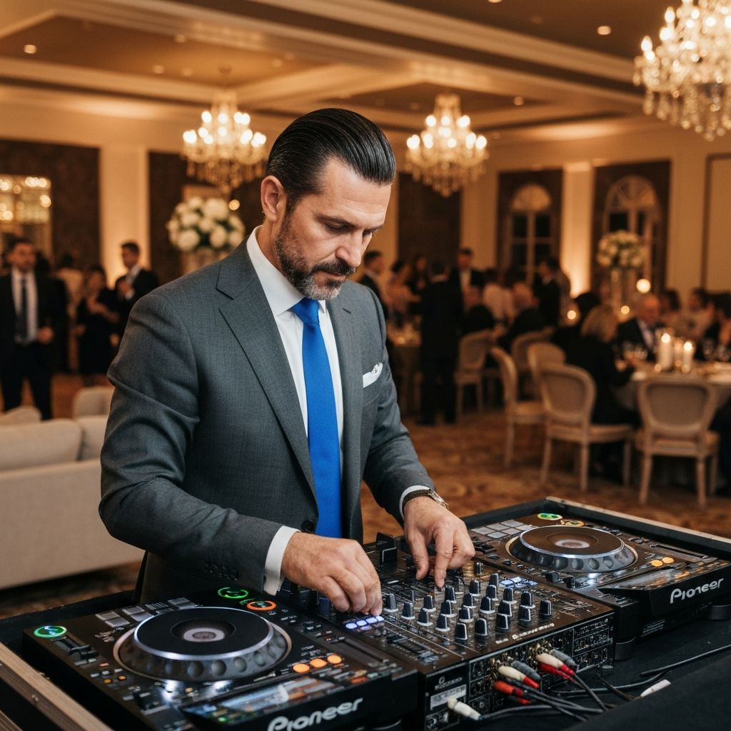 DJ Ostschweiz am Mischpult an einem eleganten Event in St. Gallen